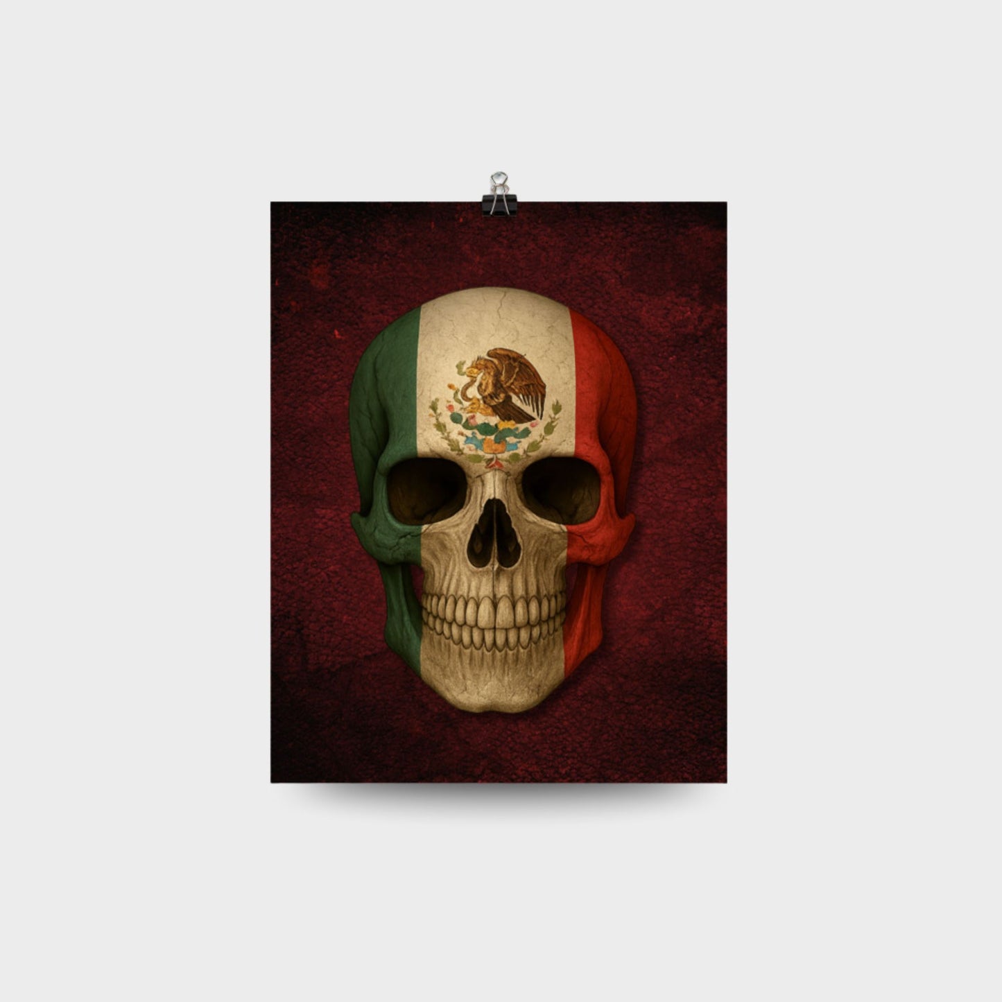 Mexican Flag Skull - Poster