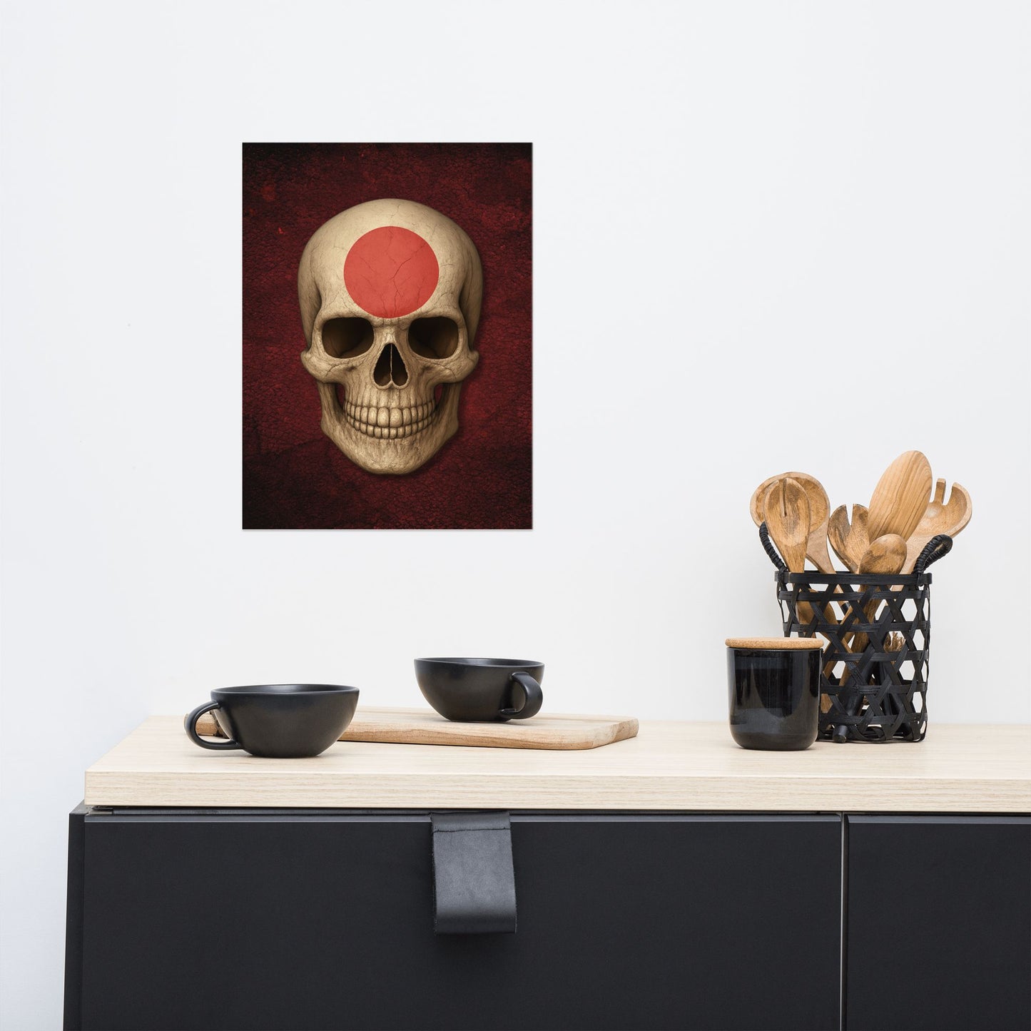 Japanese Flag Skull - Poster