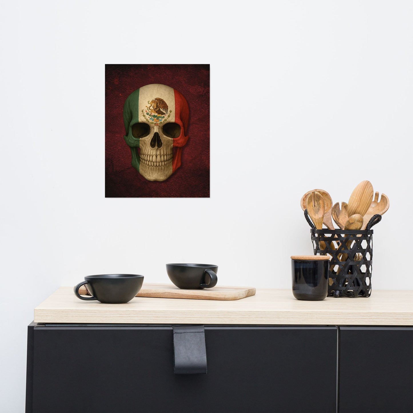 Mexican Flag Skull - Poster