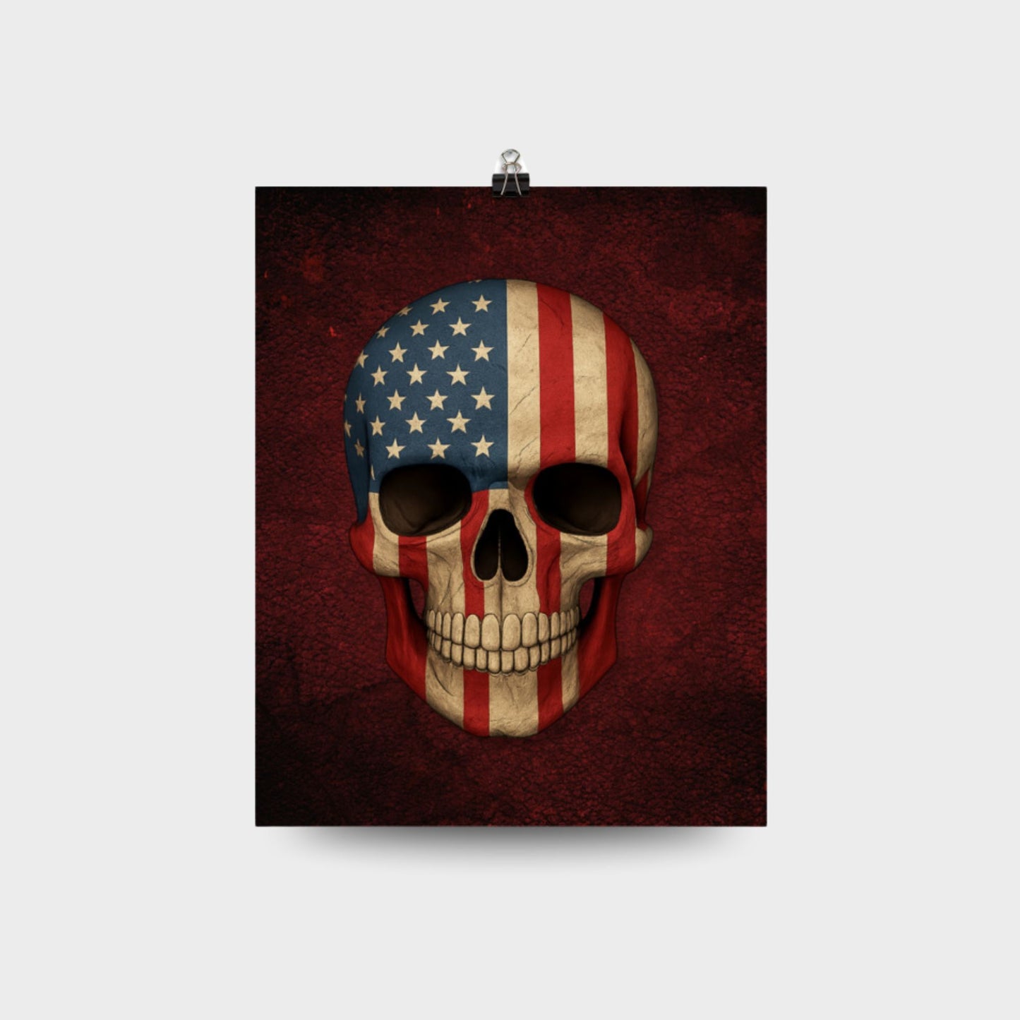 American Flag Skull - Poster
