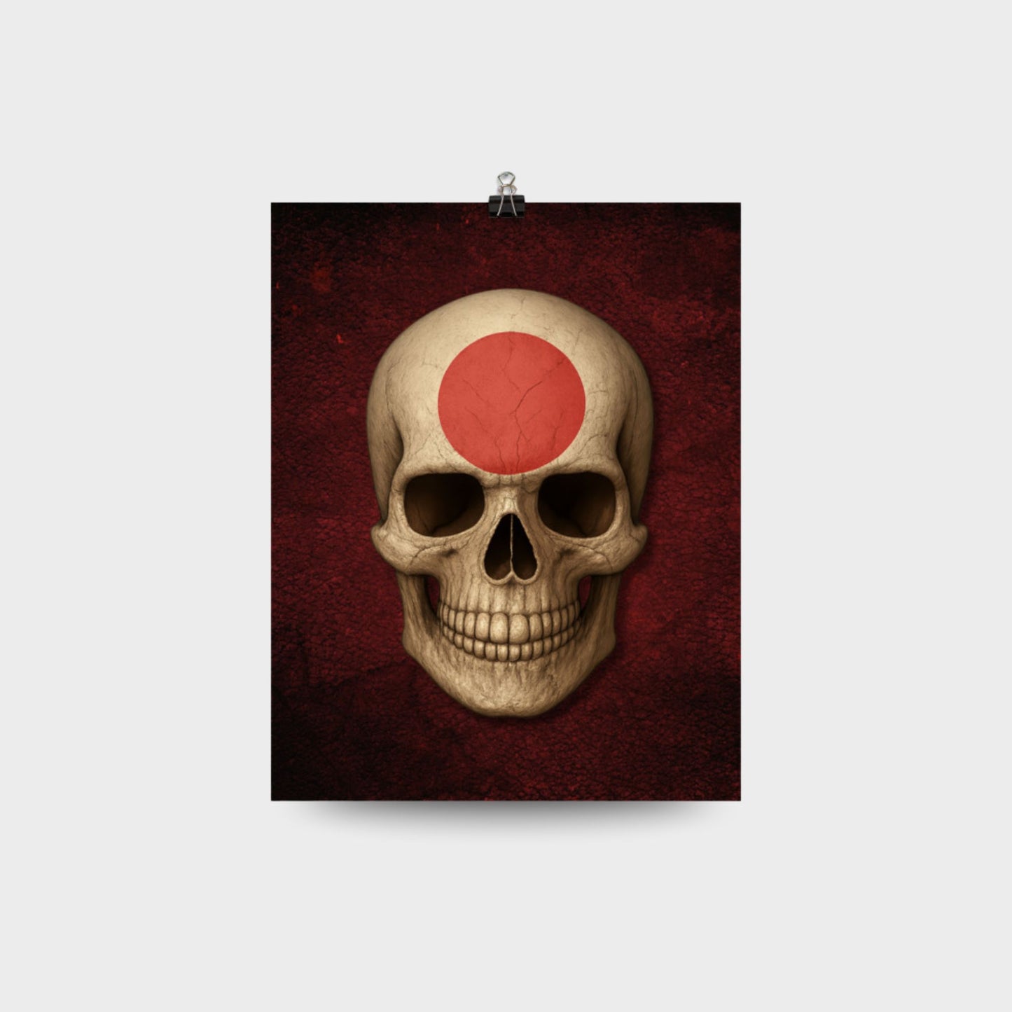 Japanese Flag Skull - Poster