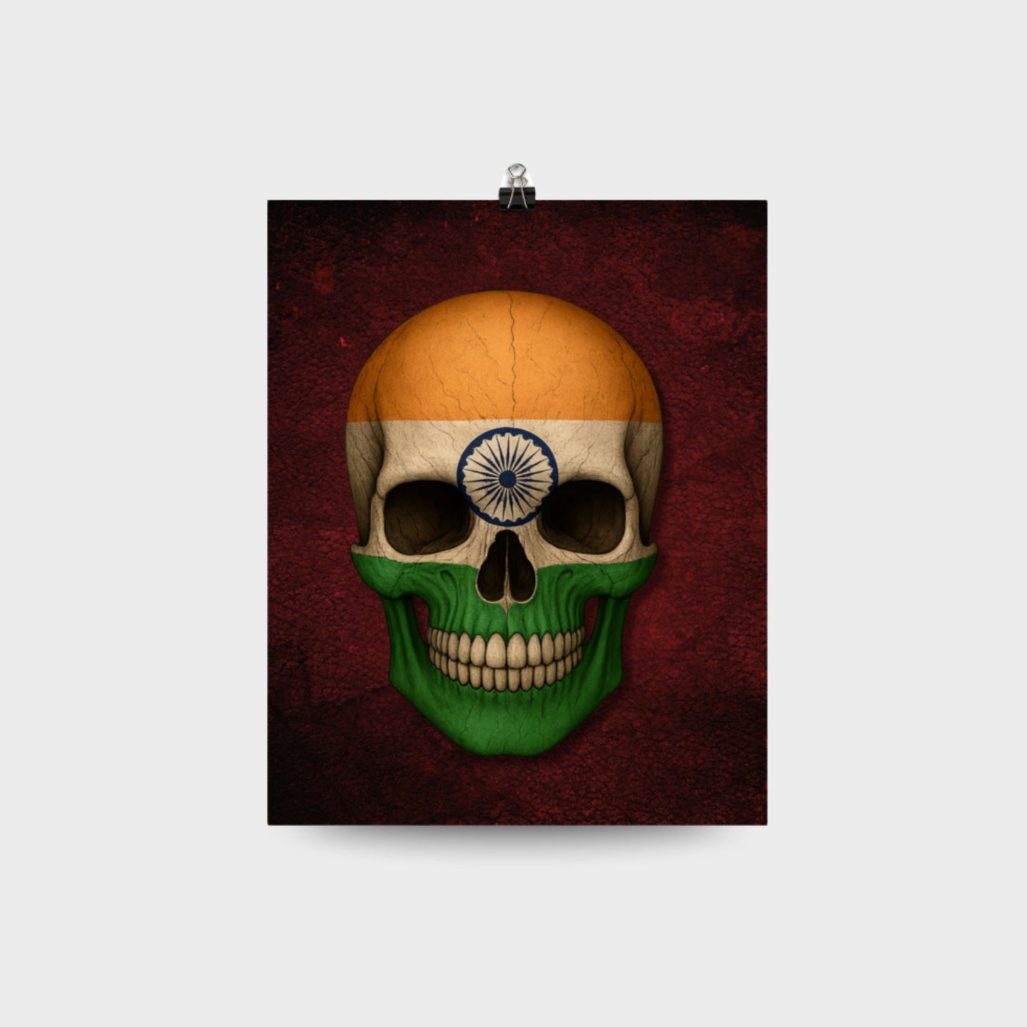 Crâne avec drapeau indien - Affiche