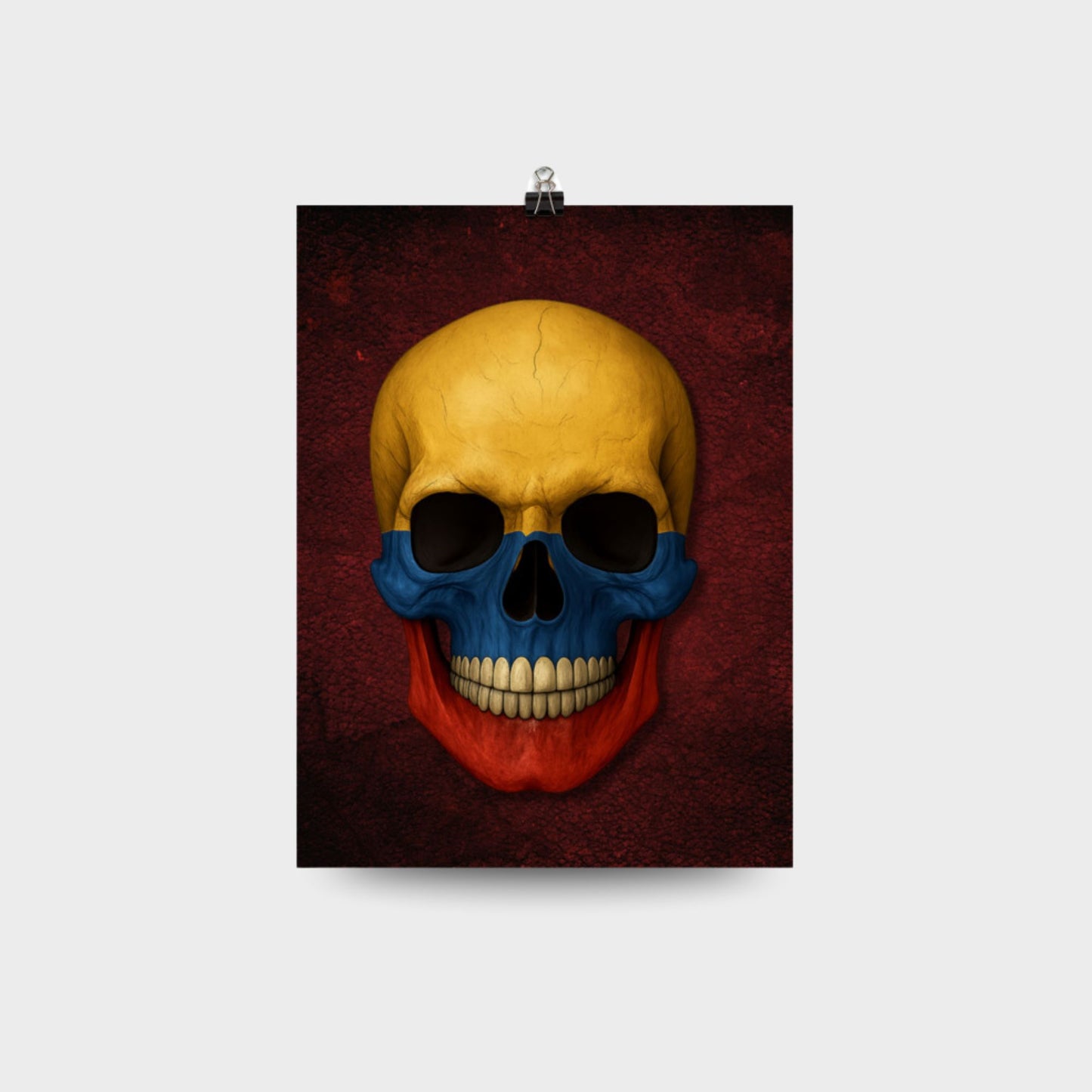 Colombian Flag Skull - Poster
