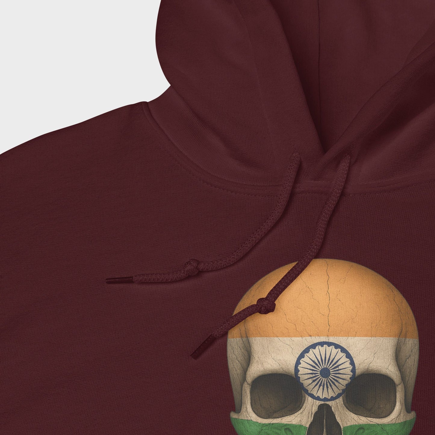 Buzo con Capucha unisex de mezcla gruesa con calavera y bandera india
