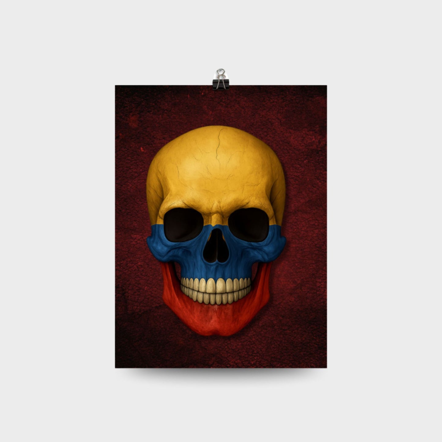 Colombian Flag Skull - Poster