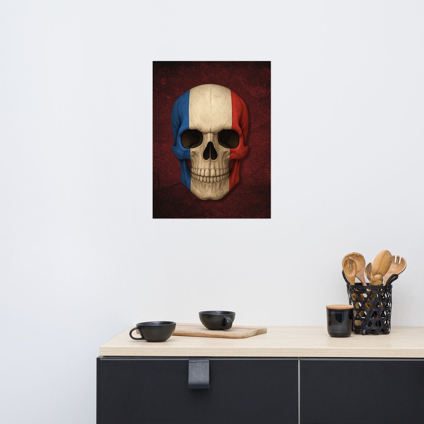 French Flag Skull - Poster