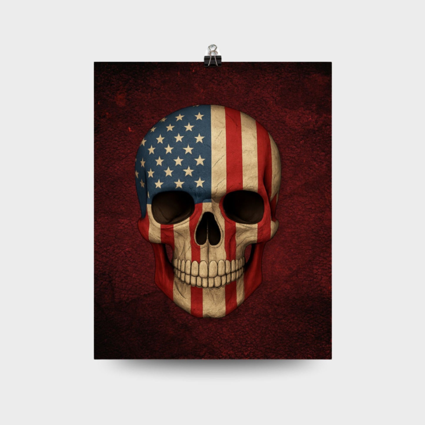 American Flag Skull - Poster