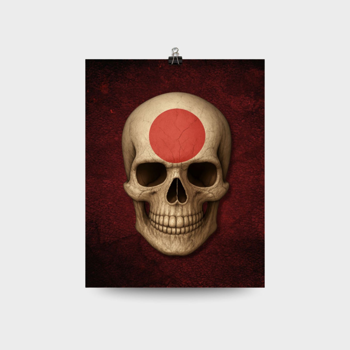 Japanese Flag Skull - Poster