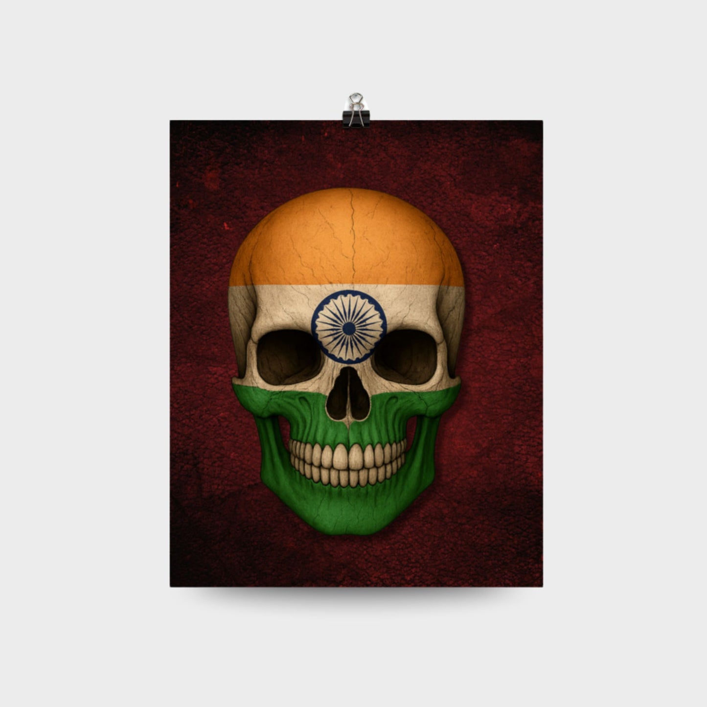 Crâne avec drapeau indien - Affiche