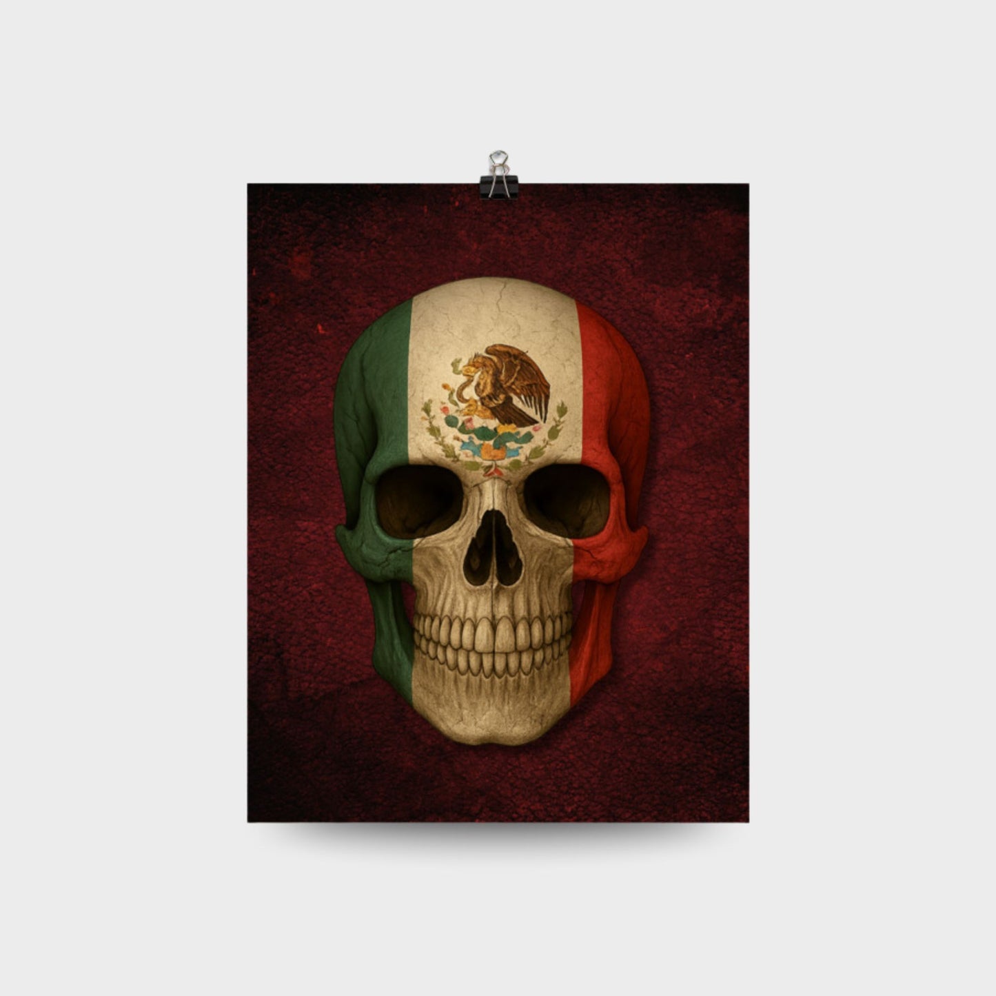 Mexican Flag Skull - Poster