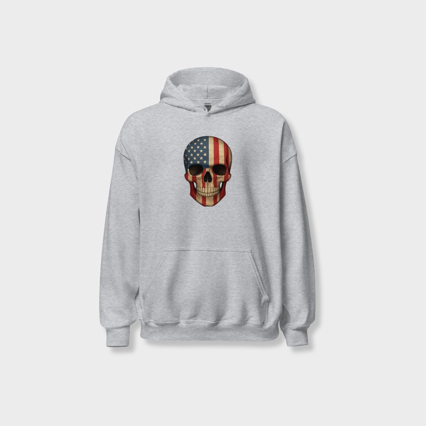 American Flag Skull - Unisex Heavy Blend Hoodie