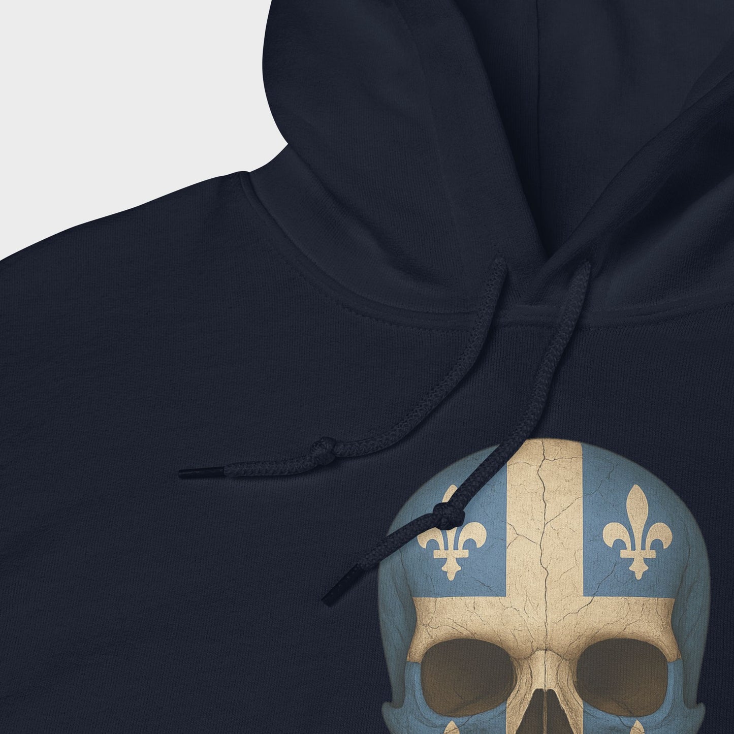 Buzo con Capucha unisex de mezcla gruesa con calavera y bandera de Quebec