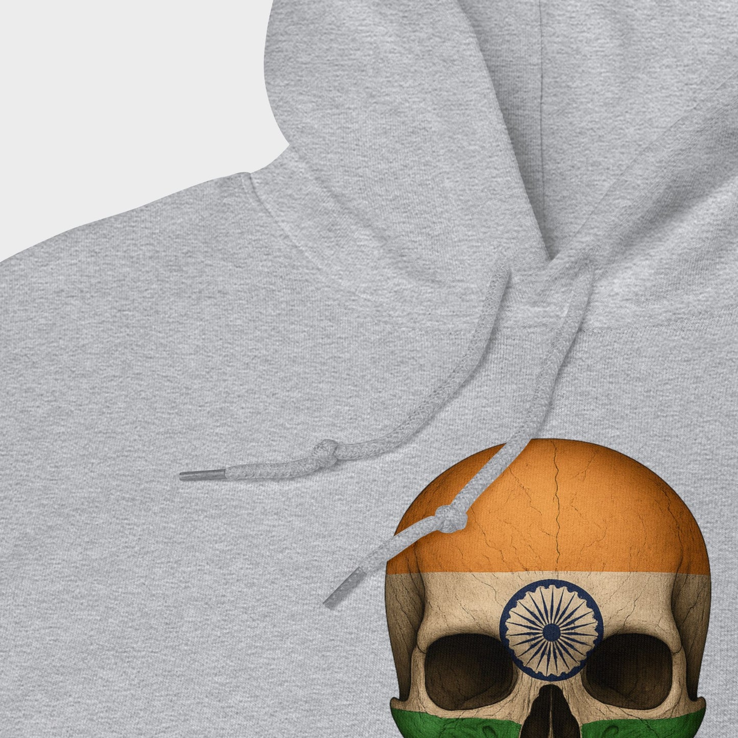 Buzo con Capucha unisex de mezcla gruesa con calavera y bandera india