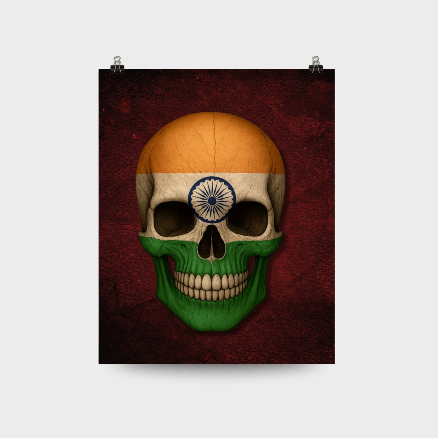 Crâne avec drapeau indien - Affiche