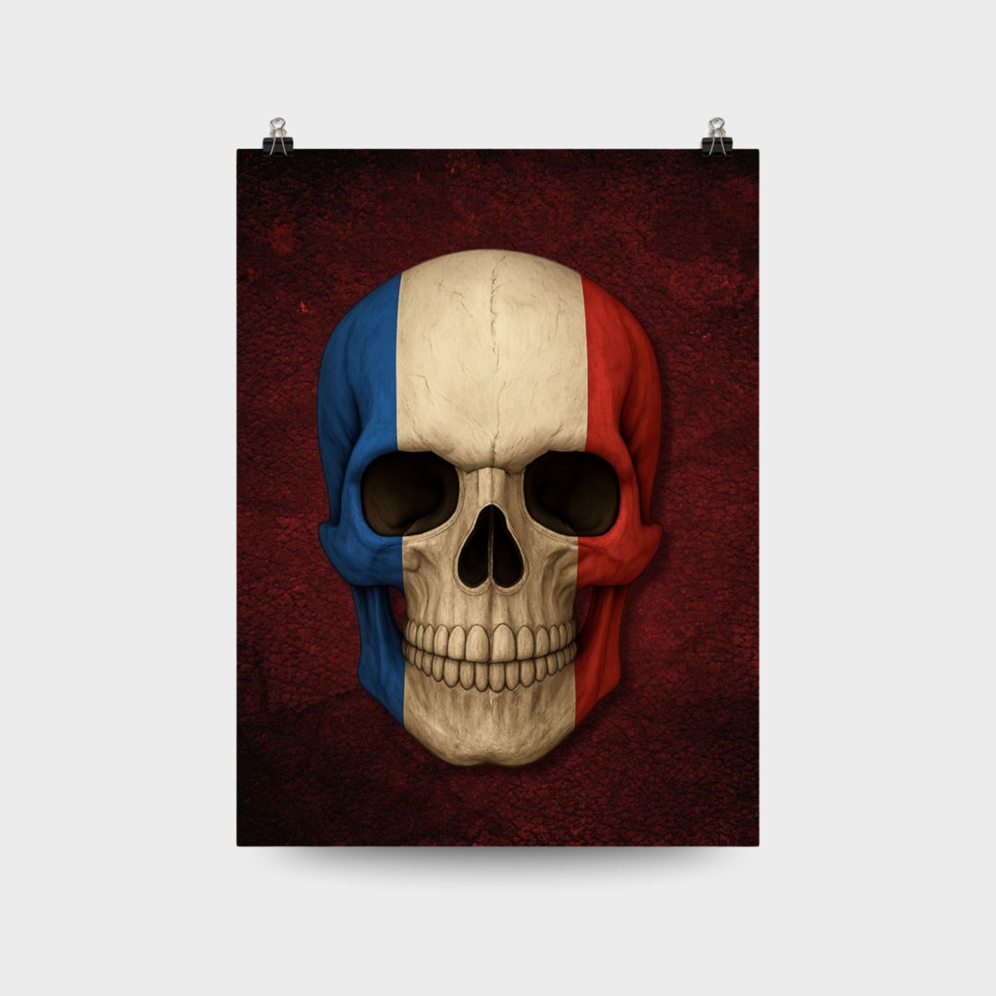 French Flag Skull - Poster