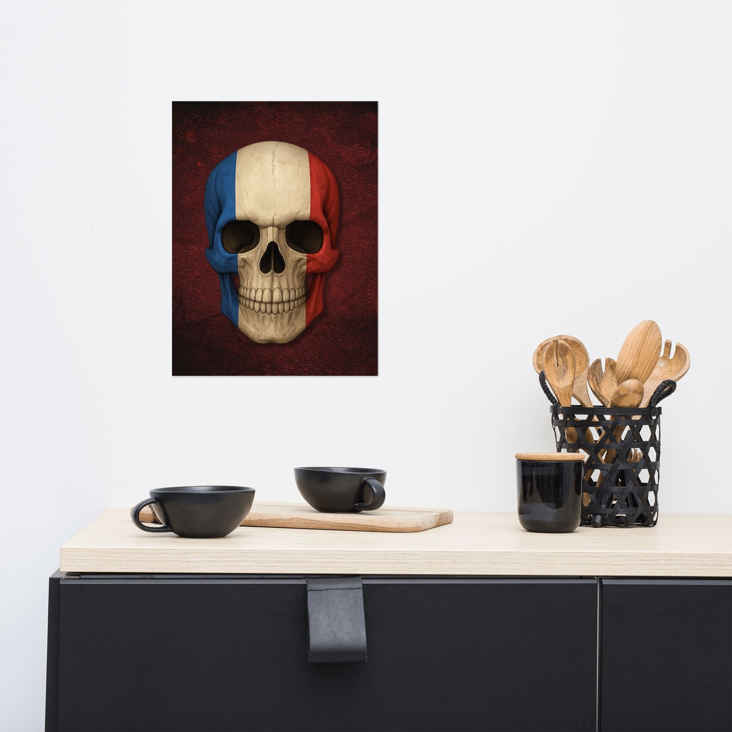 French Flag Skull - Poster