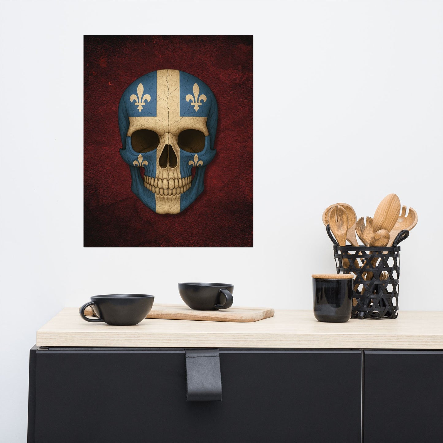 Quebec Flag Skull - Poster