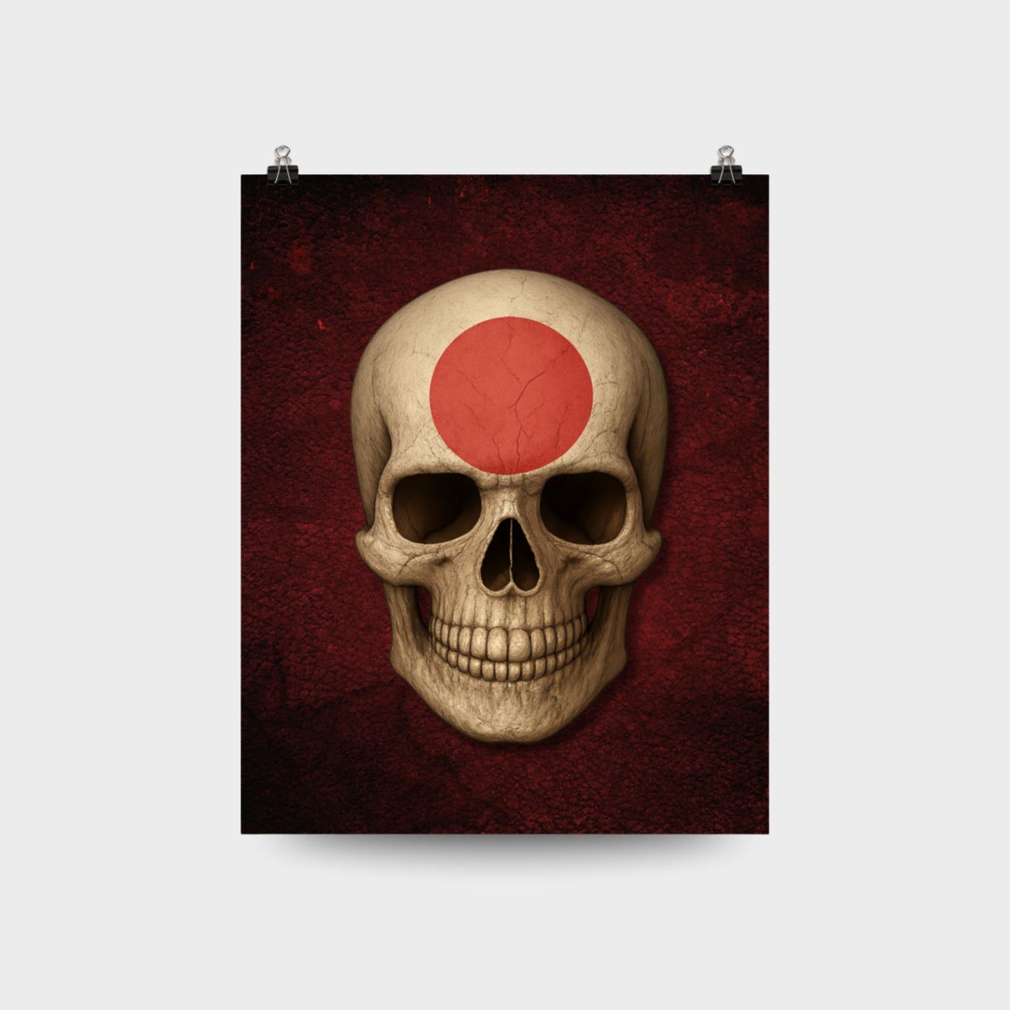Japanese Flag Skull - Poster