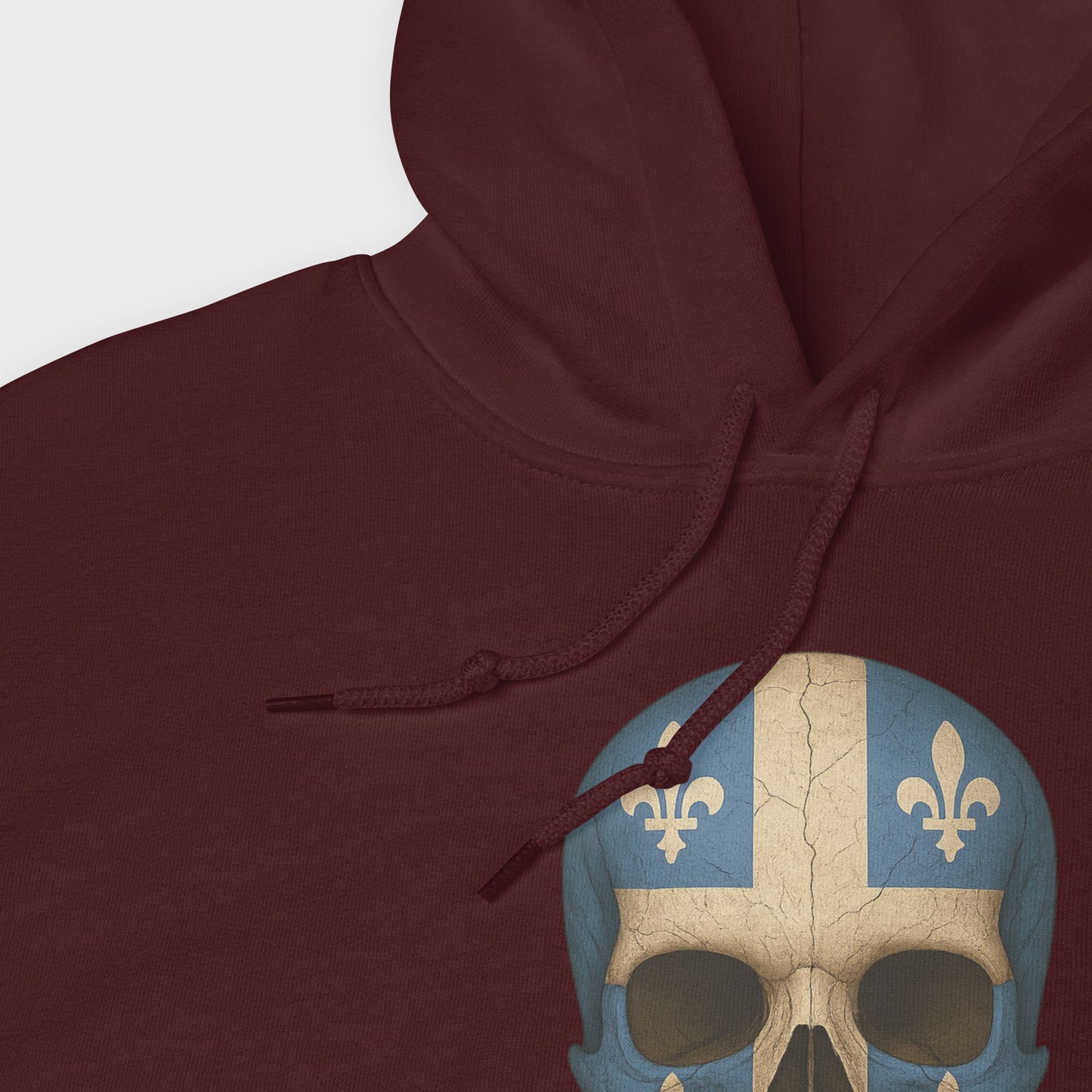 Buzo con Capucha unisex de mezcla gruesa con calavera y bandera de Quebec