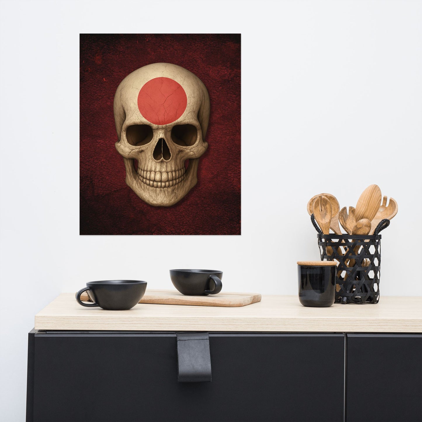 Japanese Flag Skull - Poster