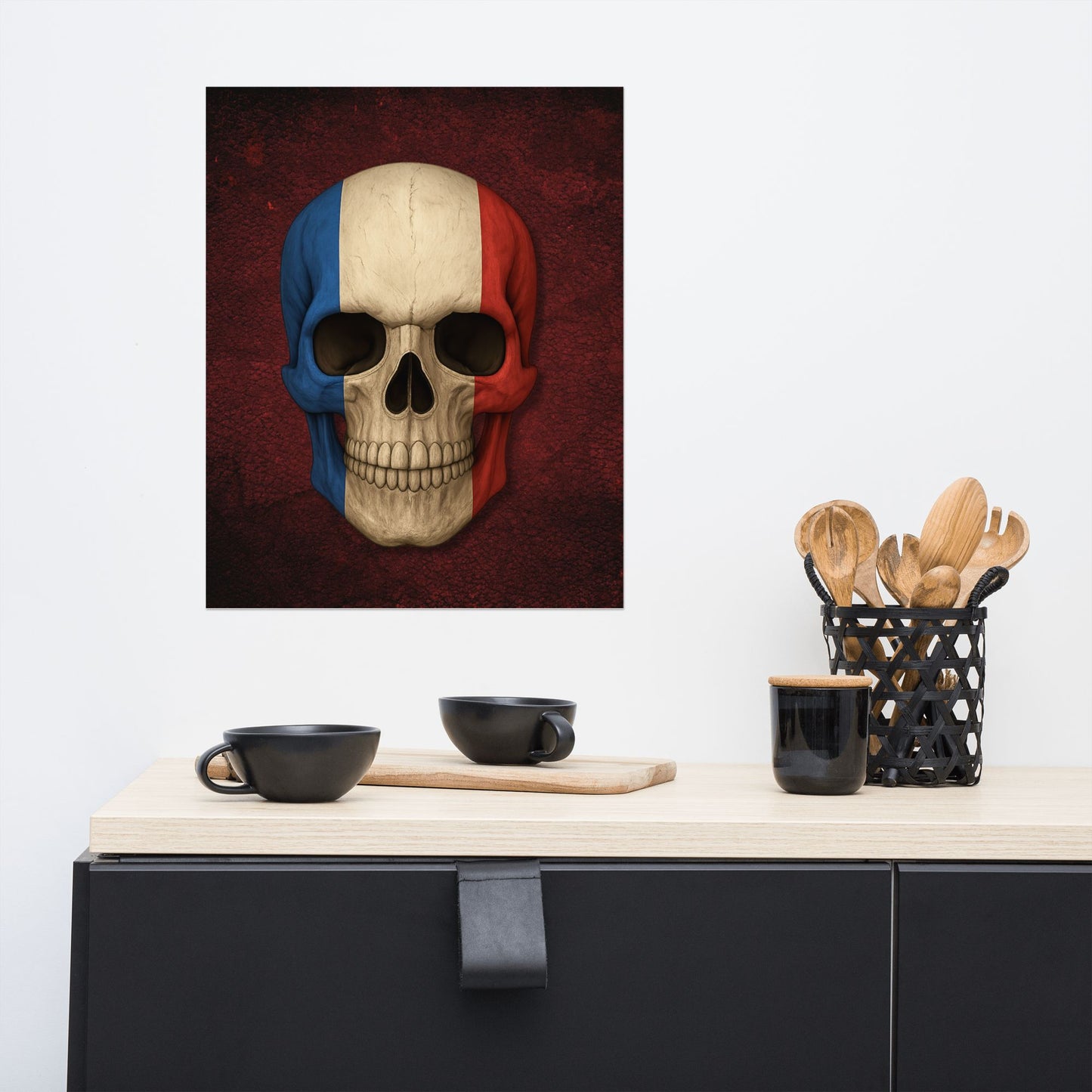 French Flag Skull - Poster
