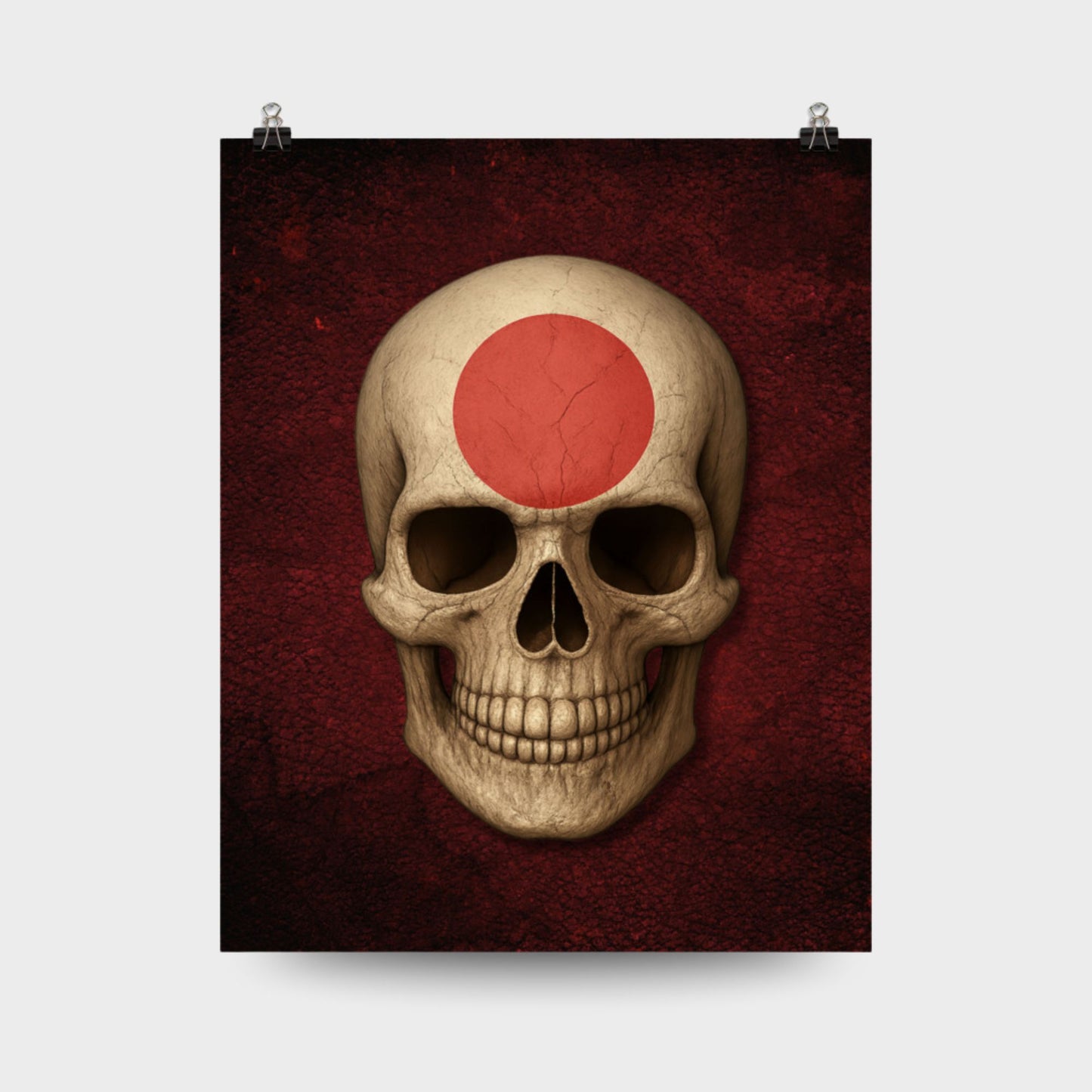 Japanese Flag Skull - Poster