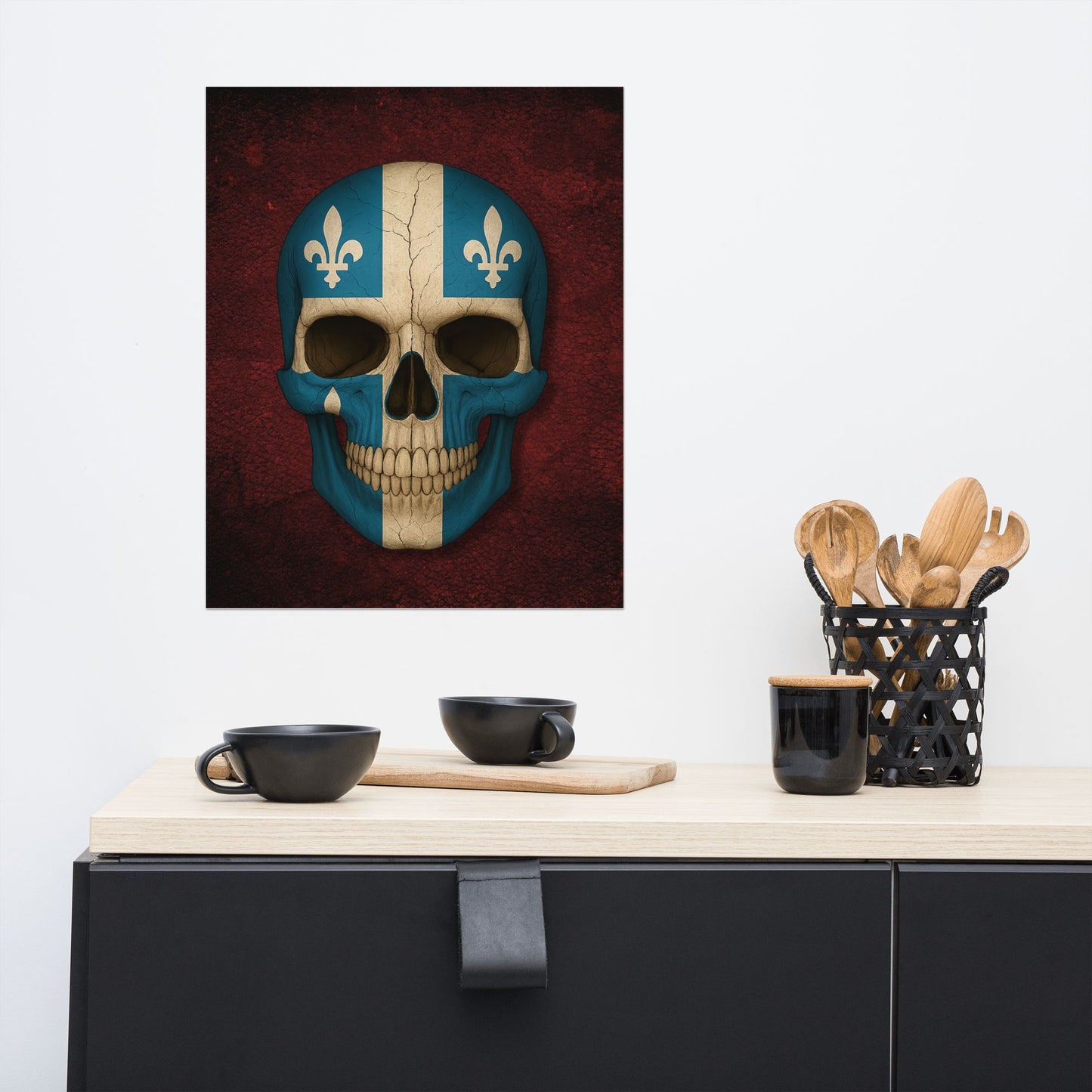 Quebec Flag Skull - Poster