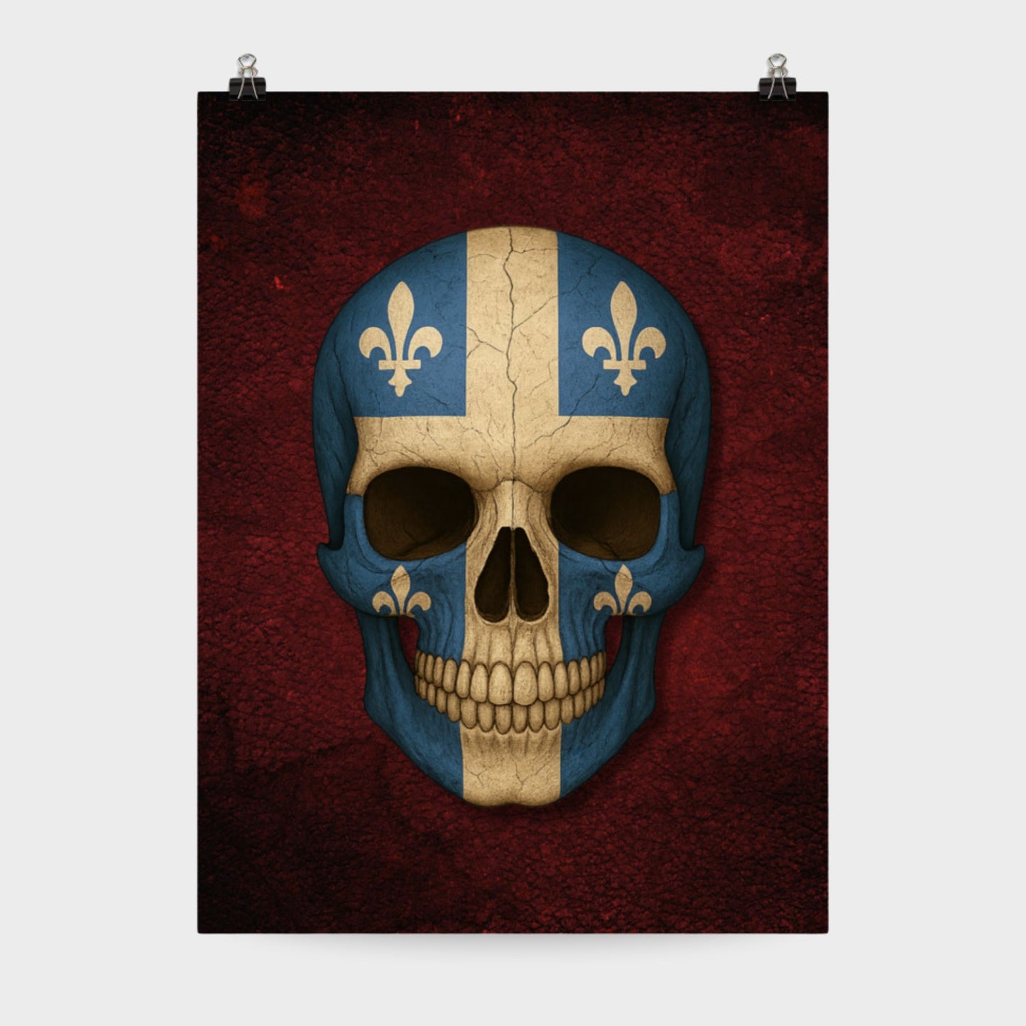 Quebec Flag Skull - Poster