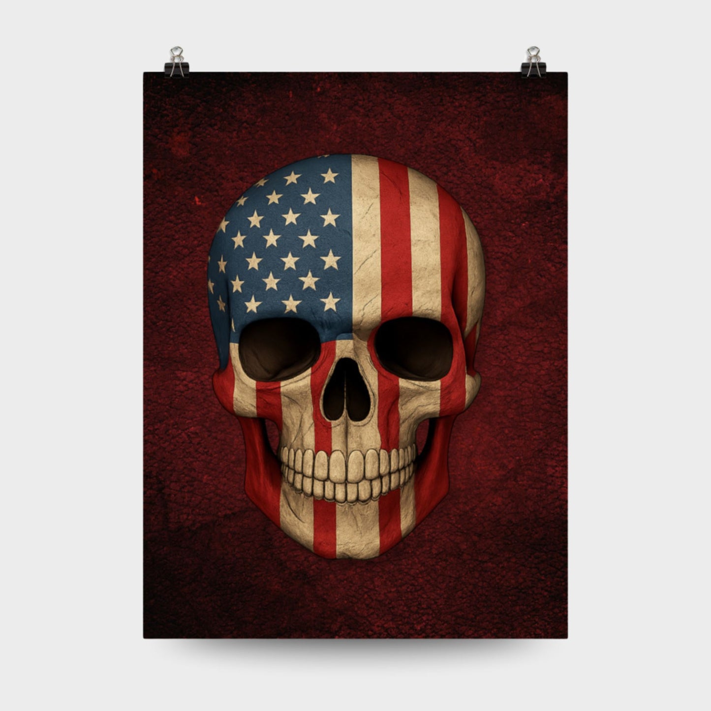 American Flag Skull - Poster