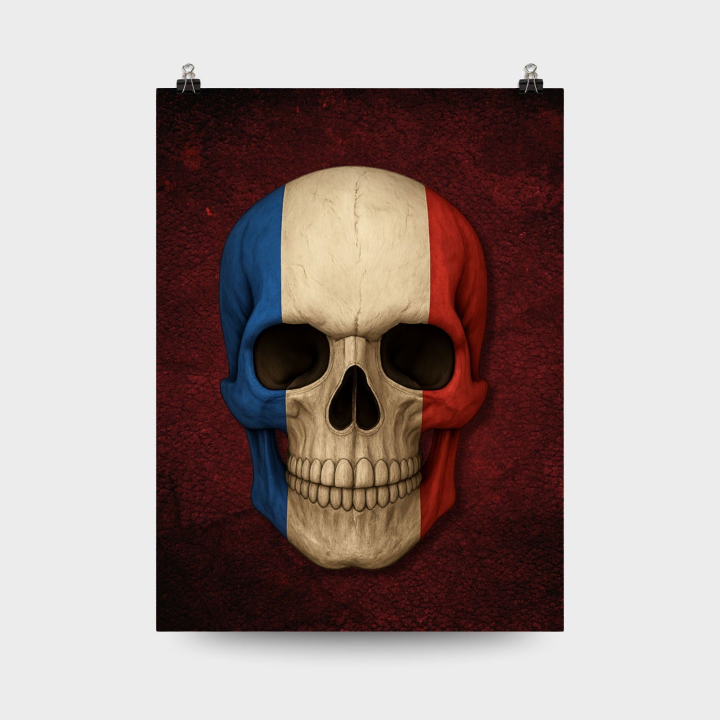 French Flag Skull - Poster