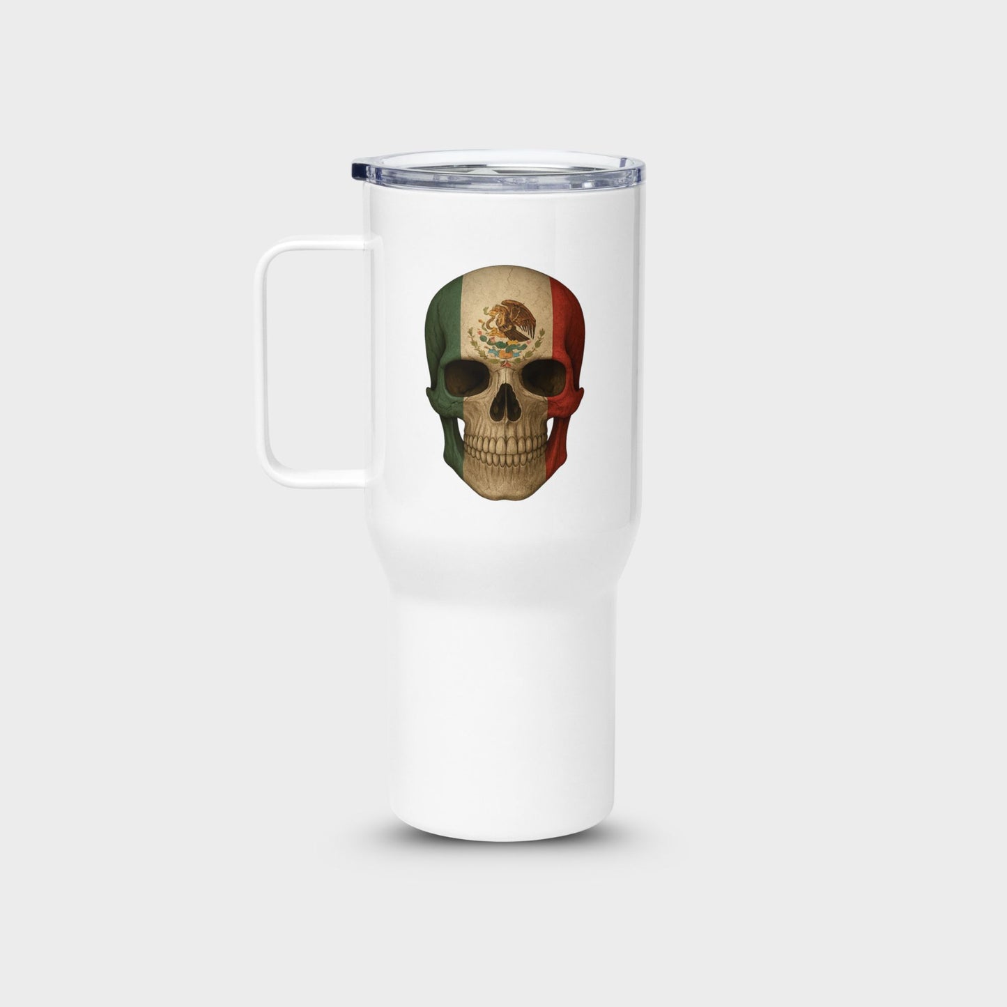 Mexican Flag Skull - Stainless Steel Travel Mug