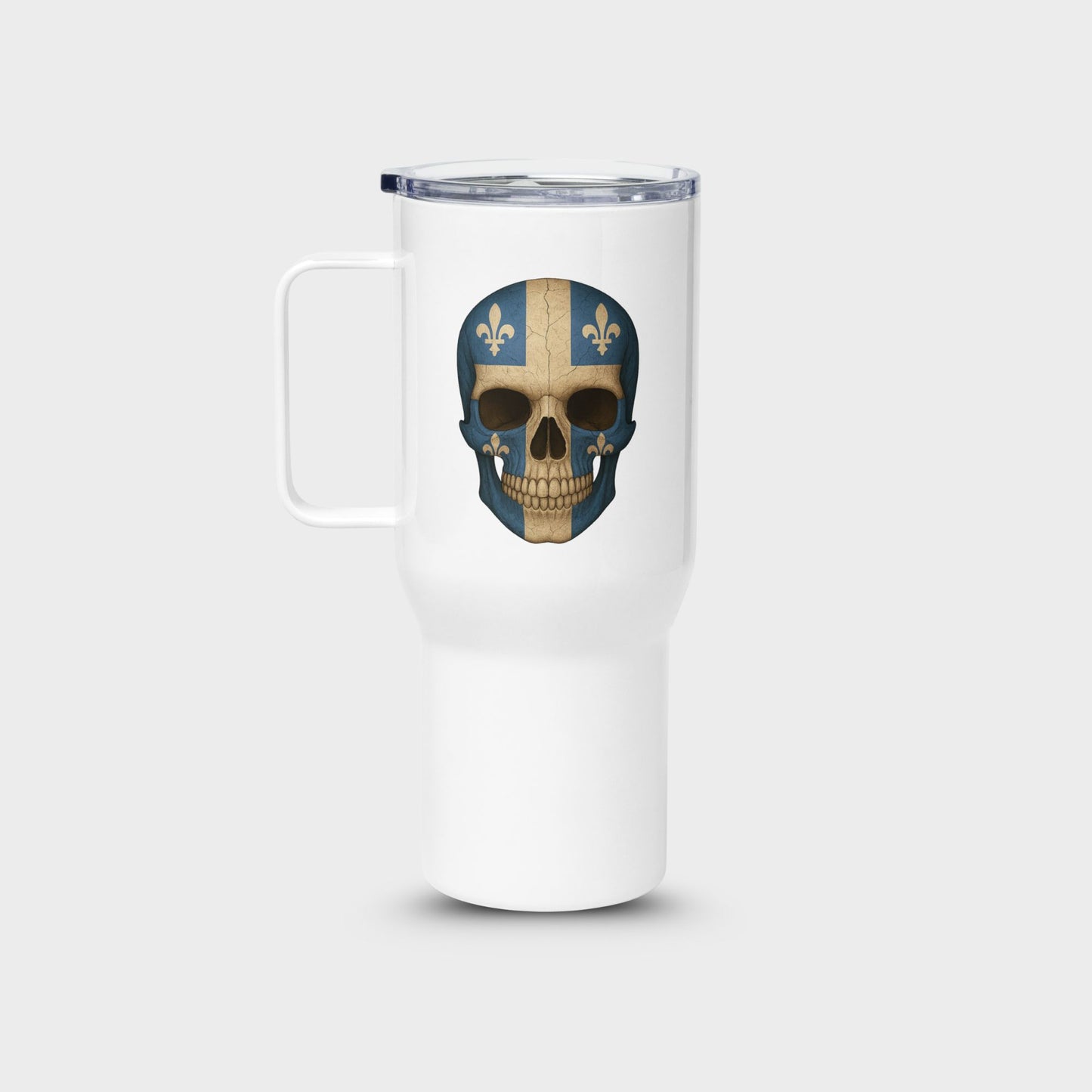 Quebec Flag Skull - Stainless Steel Travel Mug