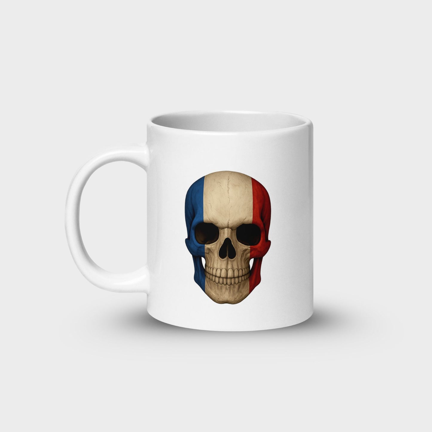 French Flag Skull - White Glossy Mug