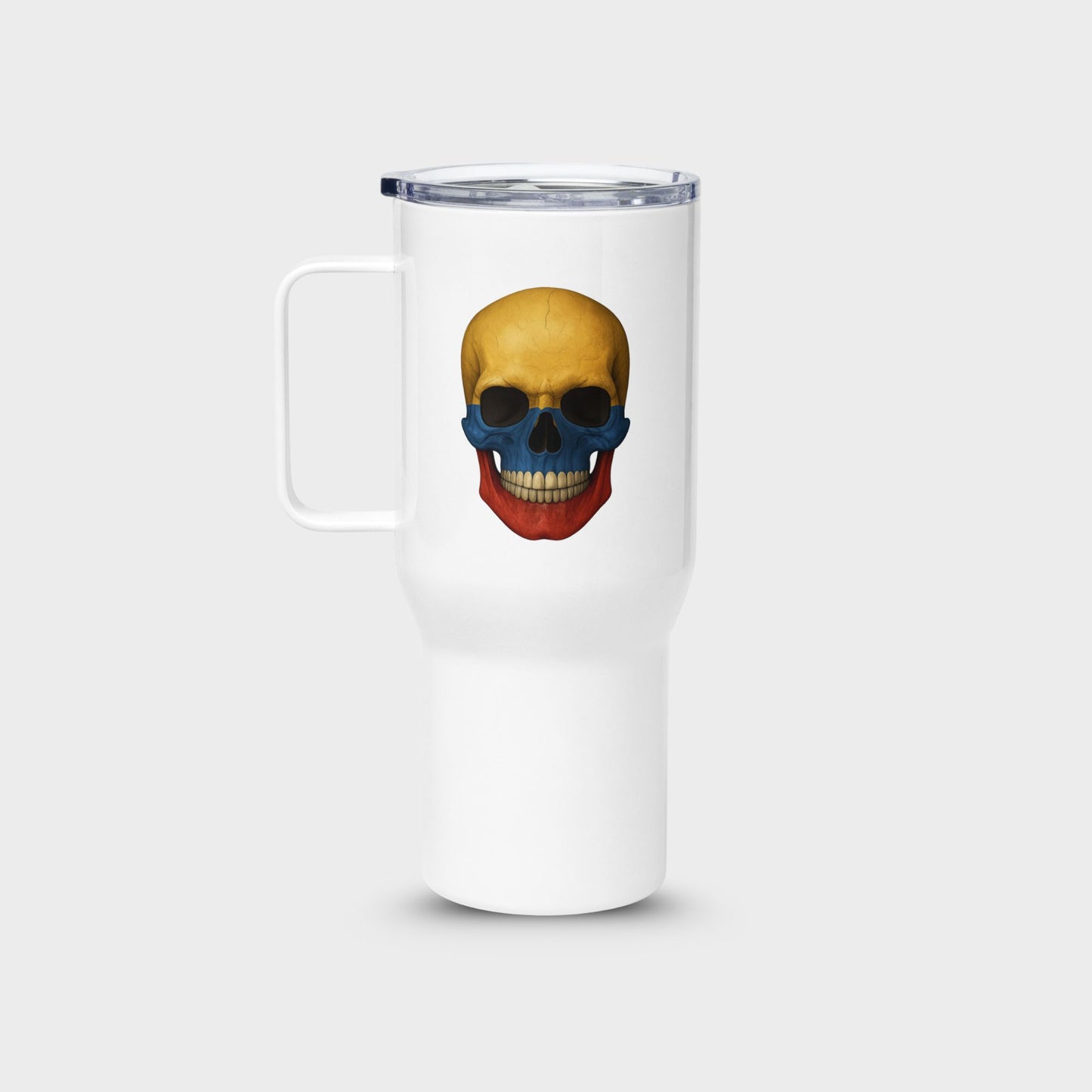 Colombian Flag Skull - Stainless Steel Travel Mug