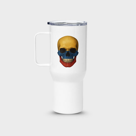Colombian Flag Skull - Stainless Steel Travel Mug