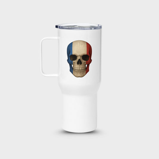 French Flag Skull - Stainless Steel Travel Mug