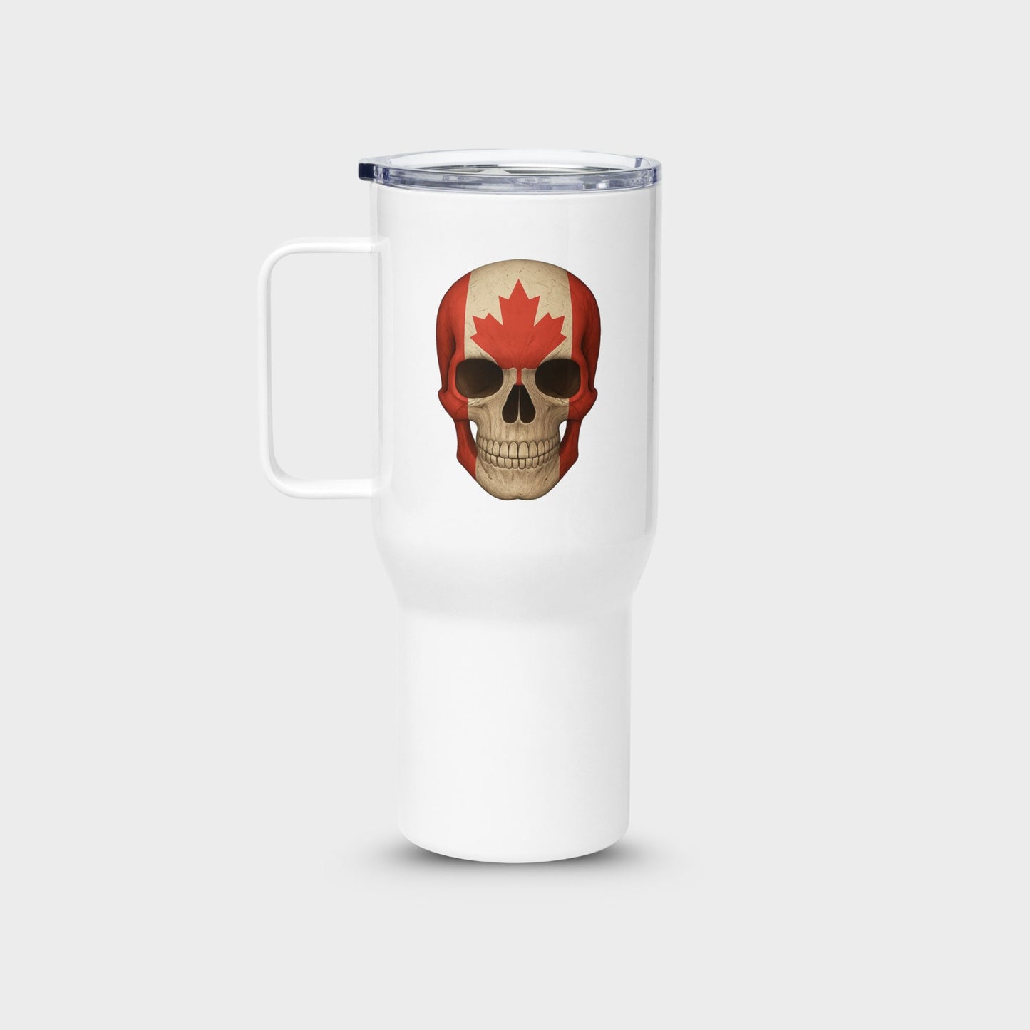 Canadian Flag Skull - Stainless Steel Travel Mug