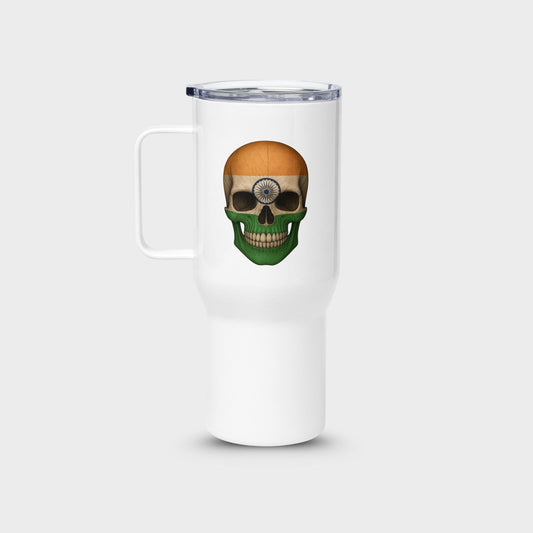 Indian Flag Skull - Stainless Steel Travel Mug