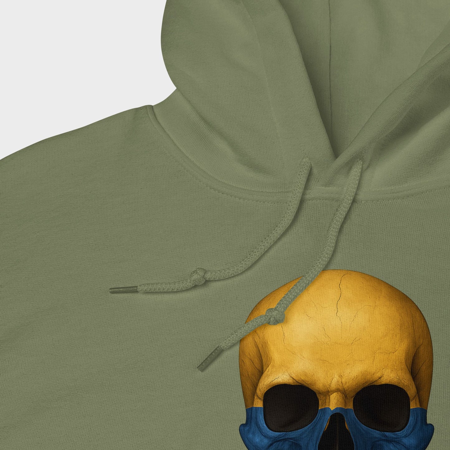 Buzo con Capucha unisex de mezcla gruesa con calavera y bandera colombiana