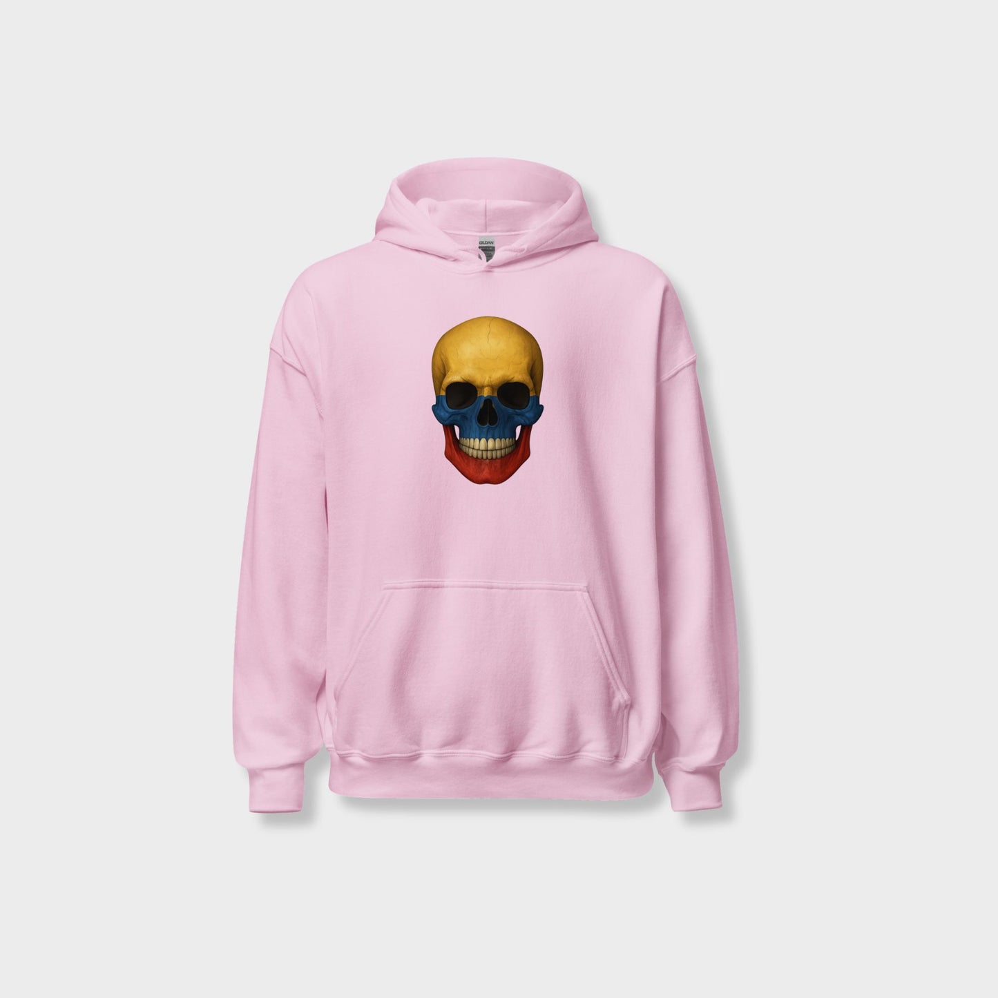 Buzo con Capucha unisex de mezcla gruesa con calavera y bandera colombiana