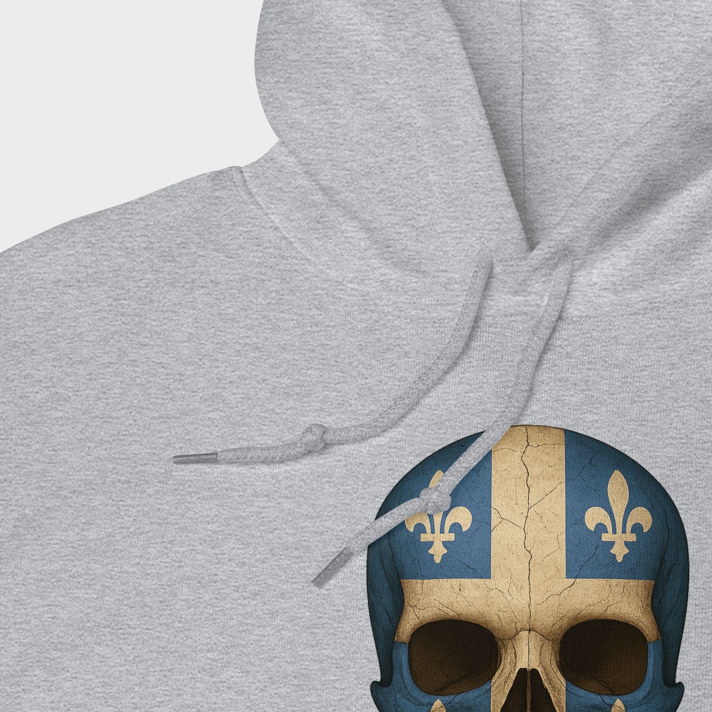 Buzo con Capucha unisex de mezcla gruesa con calavera y bandera de Quebec