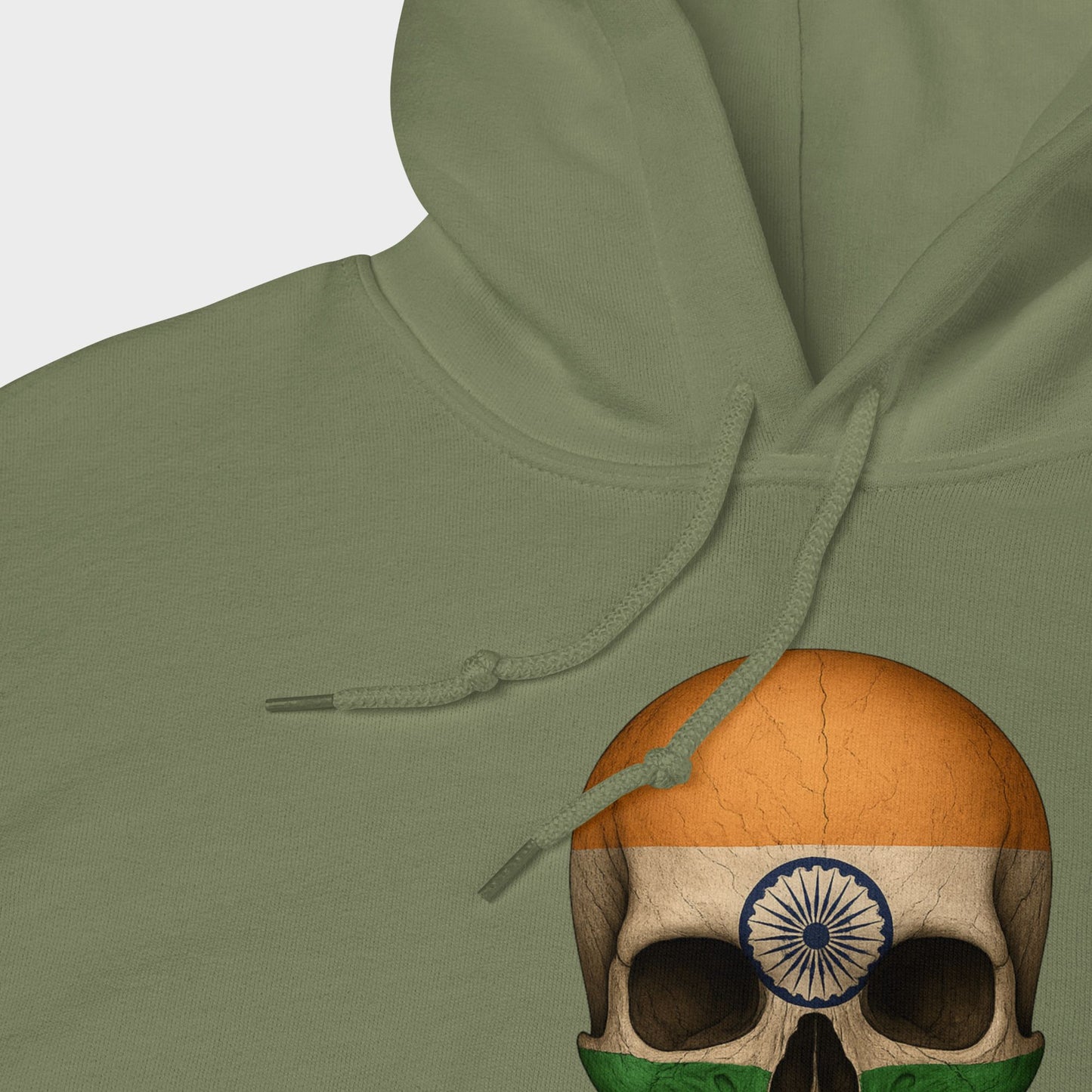Buzo con Capucha unisex de mezcla gruesa con calavera y bandera india