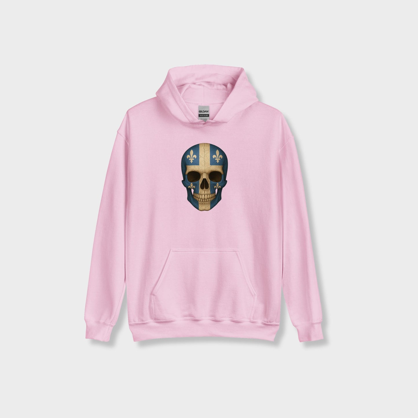 Buzo con Capucha unisex de mezcla gruesa con calavera y bandera de Quebec