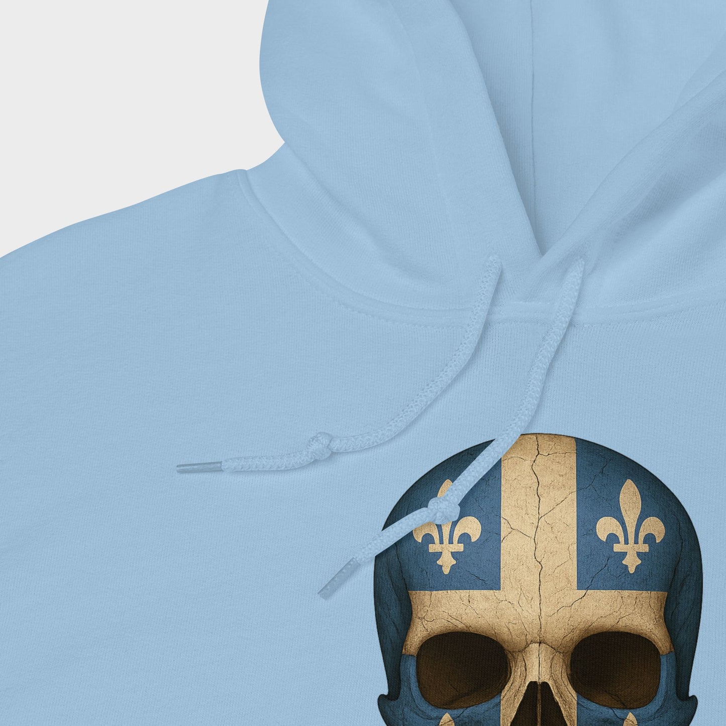 Buzo con Capucha unisex de mezcla gruesa con calavera y bandera de Quebec