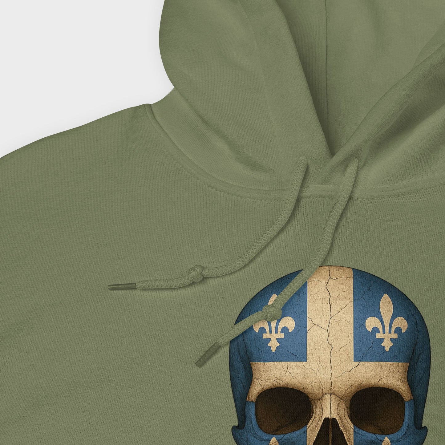 Buzo con Capucha unisex de mezcla gruesa con calavera y bandera de Quebec