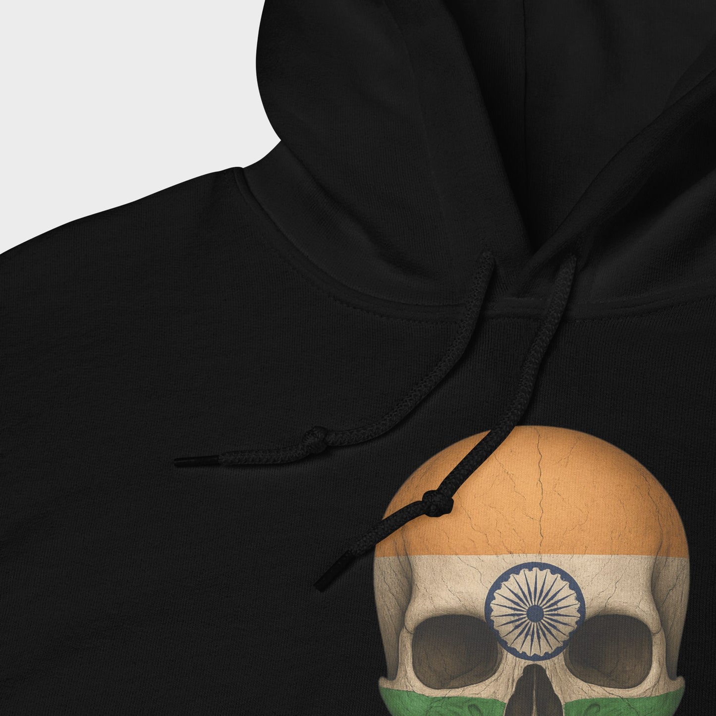 Buzo con Capucha unisex de mezcla gruesa con calavera y bandera india