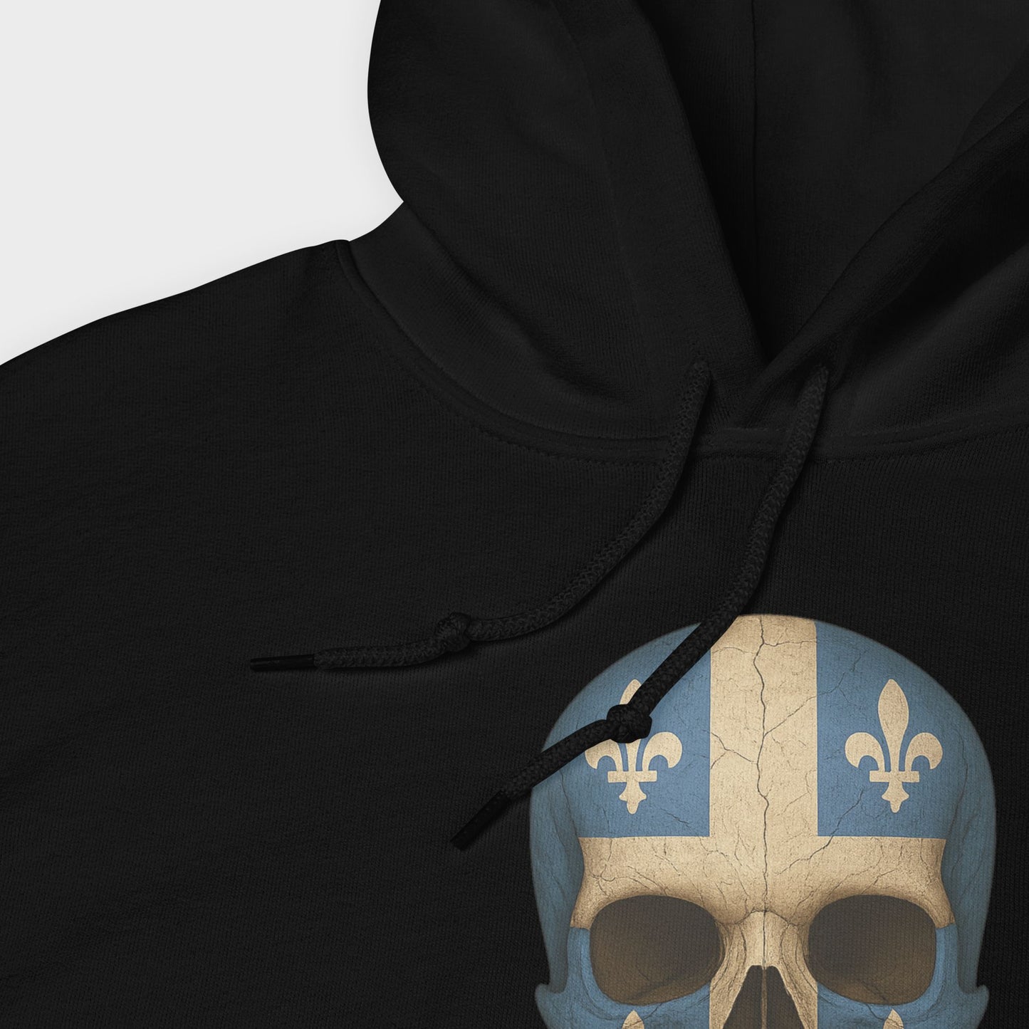 Buzo con Capucha unisex de mezcla gruesa con calavera y bandera de Quebec