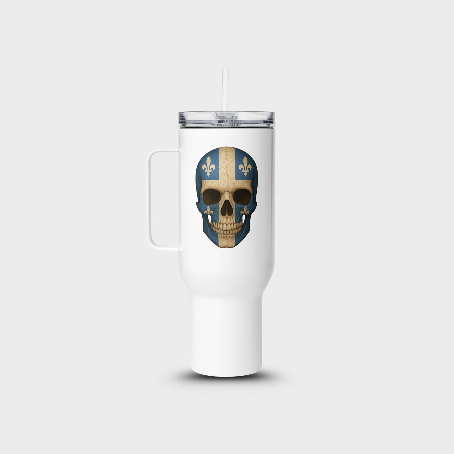 Quebec Flag Skull - Stainless Steel Travel Mug