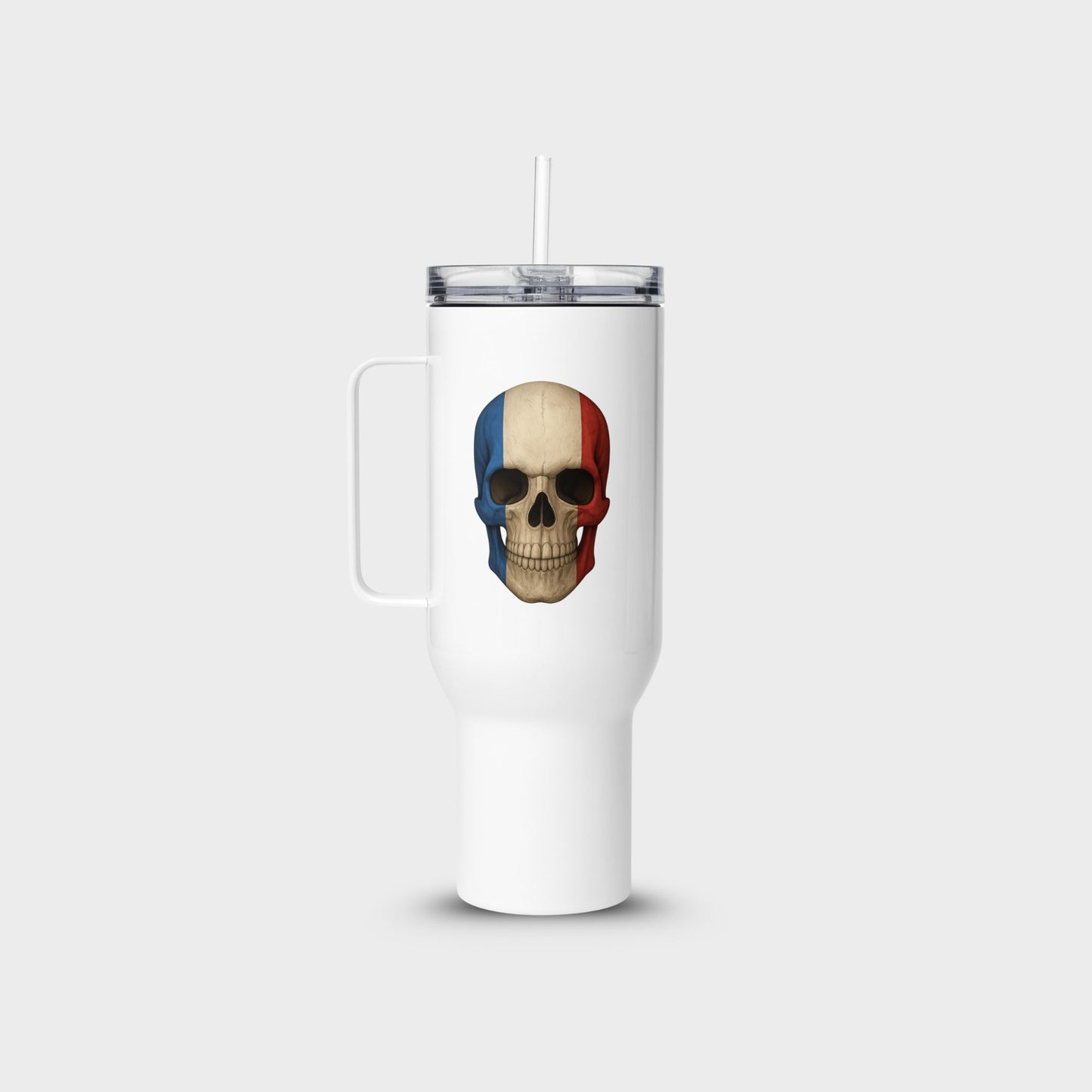 French Flag Skull - Stainless Steel Travel Mug
