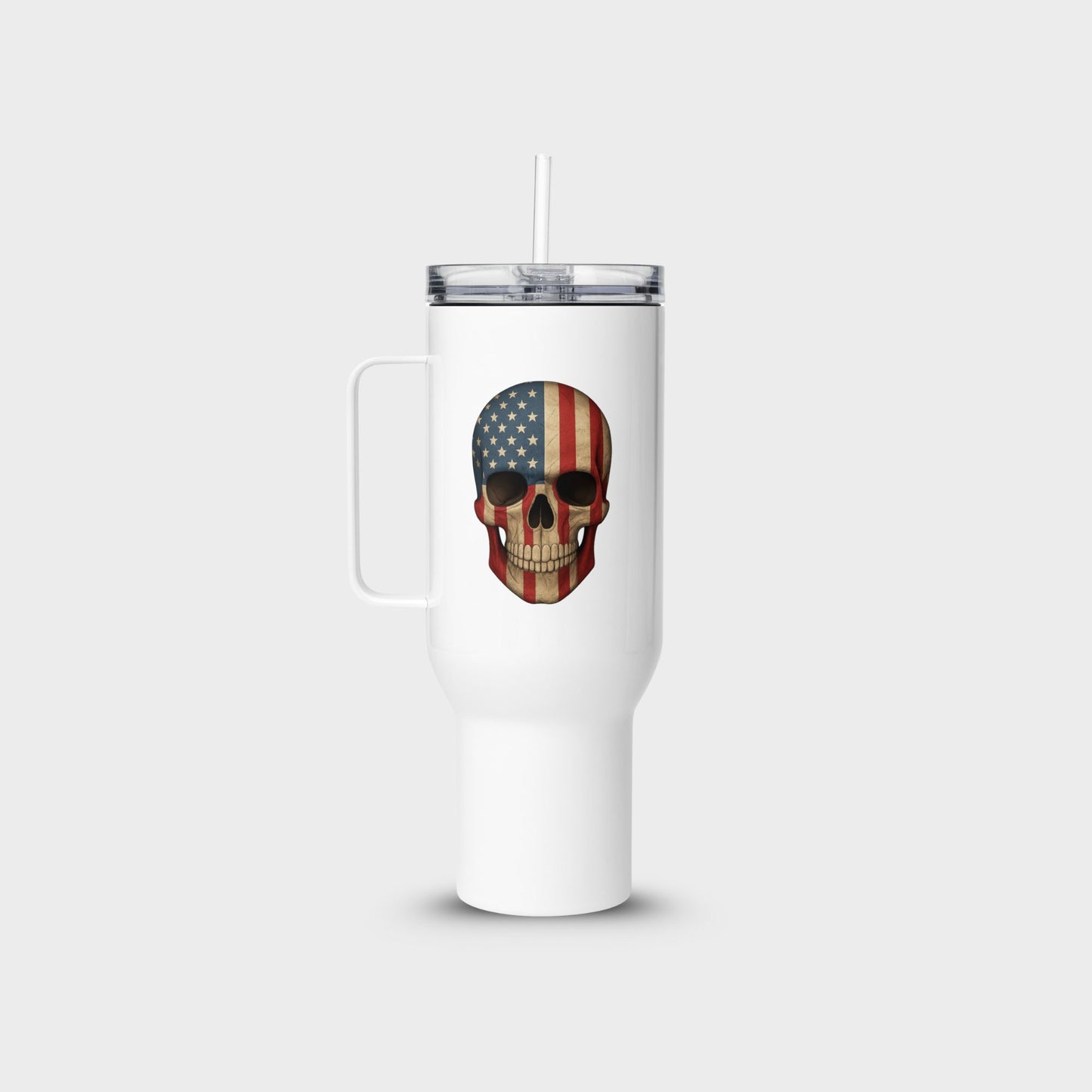 American Flag Skull - Stainless Steel Travel Mug